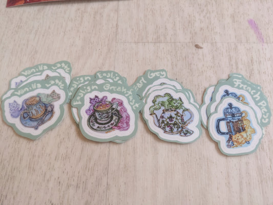 French Press Kitty Sticker