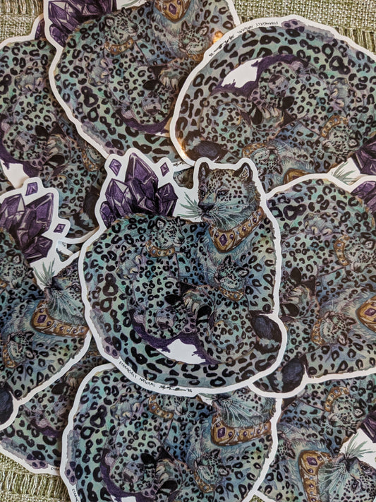 Crystal Snow Leopard & Cub