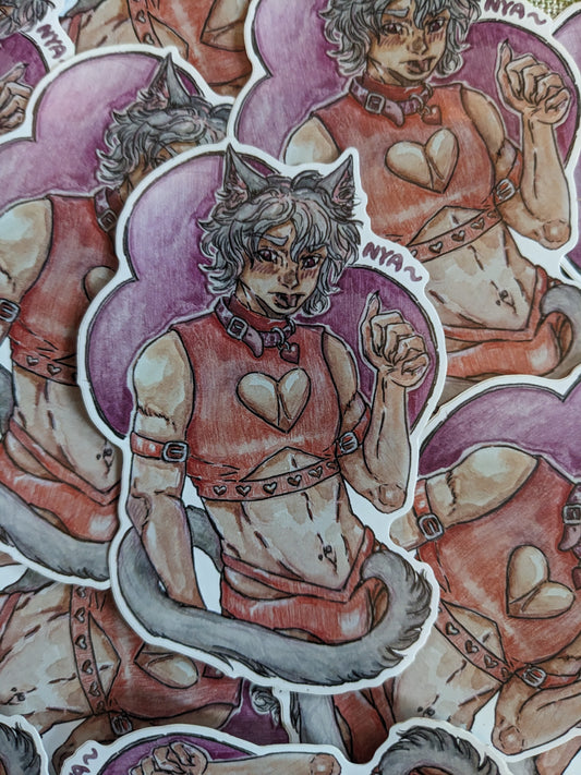 Gamer Cat Boy Sticker