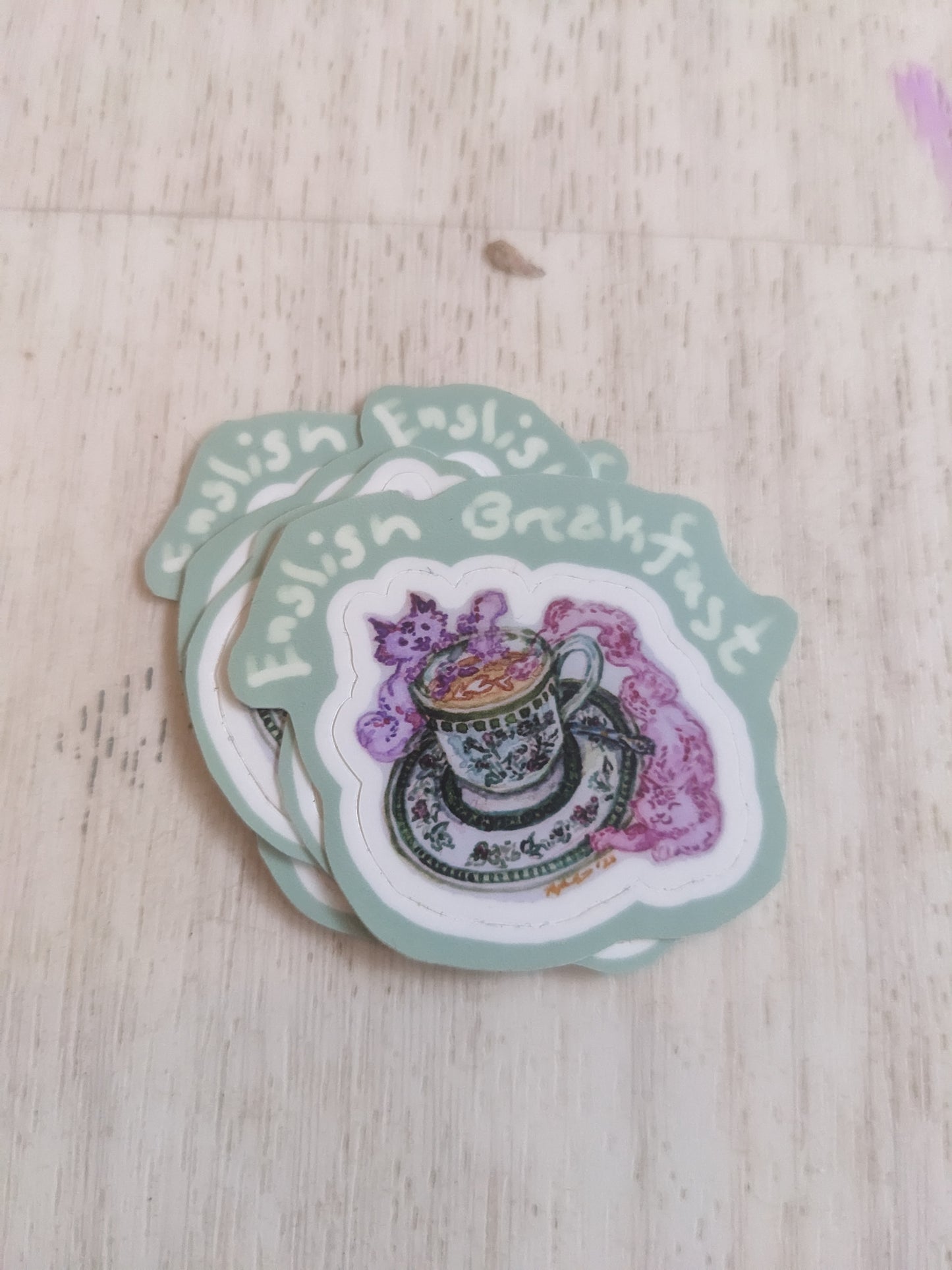 English Breakfast Kitty Sticker
