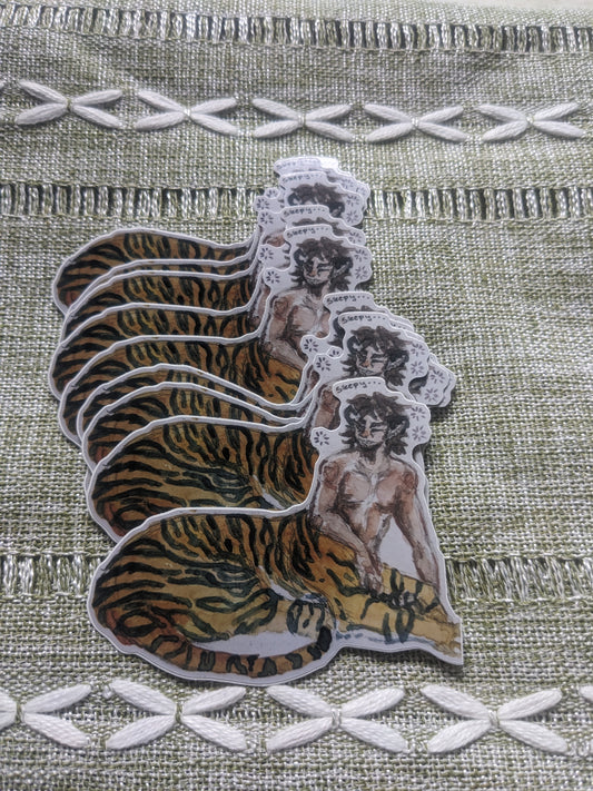 Tigertaur Lounging Sticker
