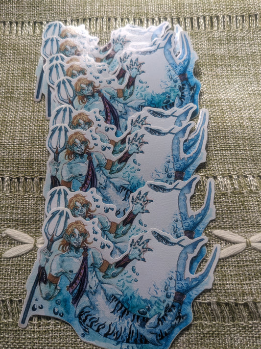 Tiger Shark Merman Sticker