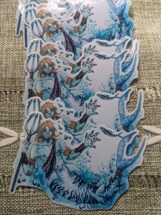 Tiger Shark Merman Sticker