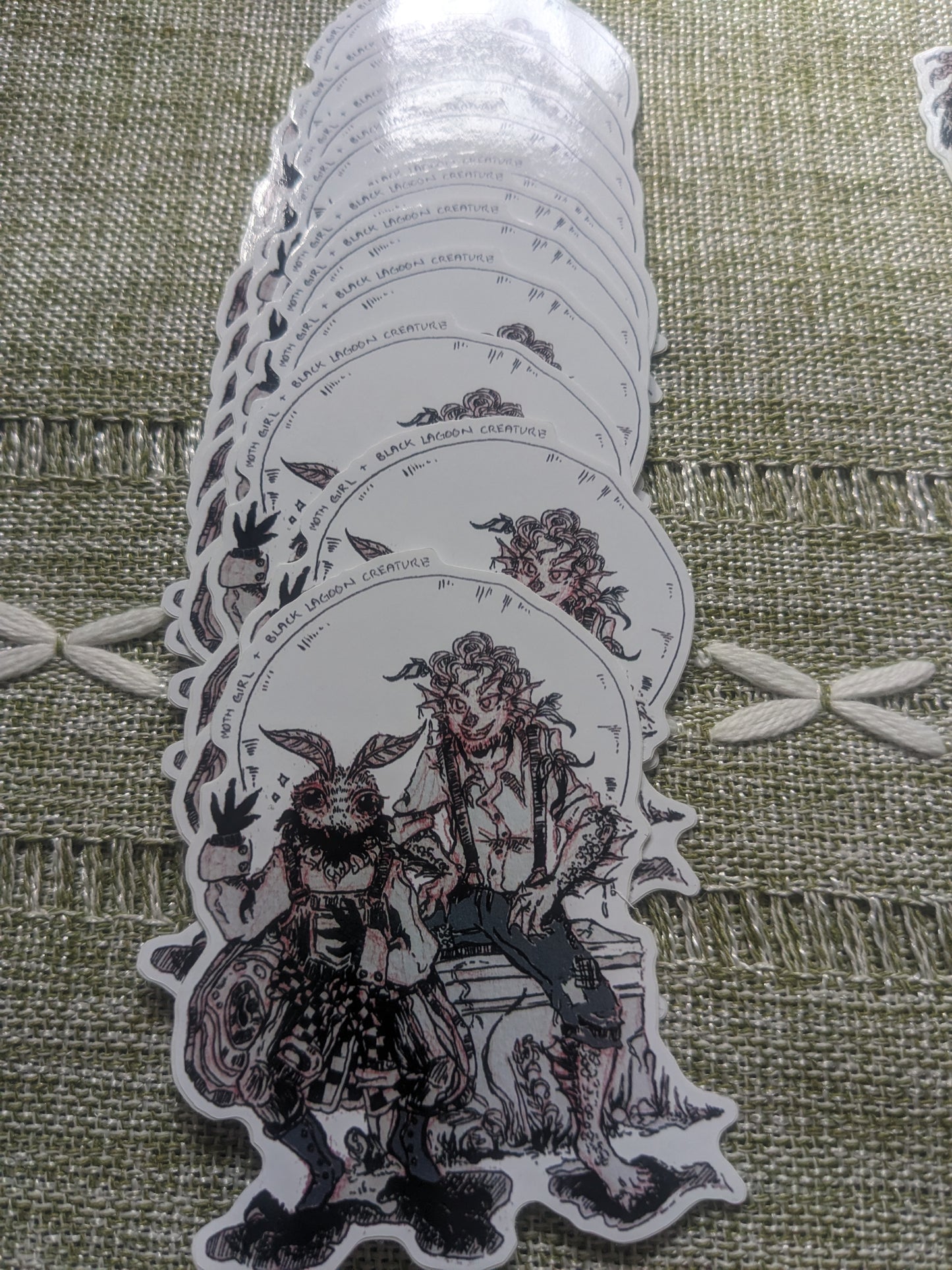 Moth Girl & Creature from the Black Lagoon Sticker