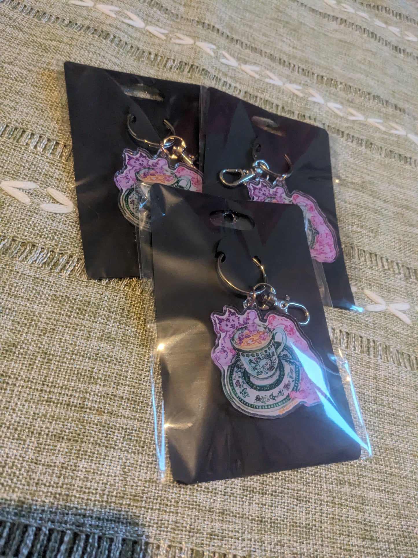English Breakfast Kitty Keychain