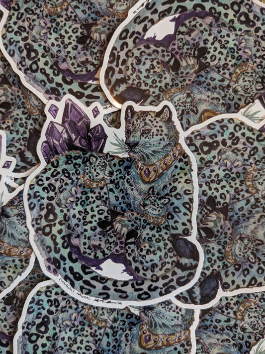 Crystal Snow Leopard & Cub