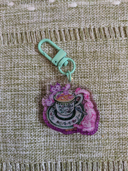 English Breakfast Kitty Keycharm