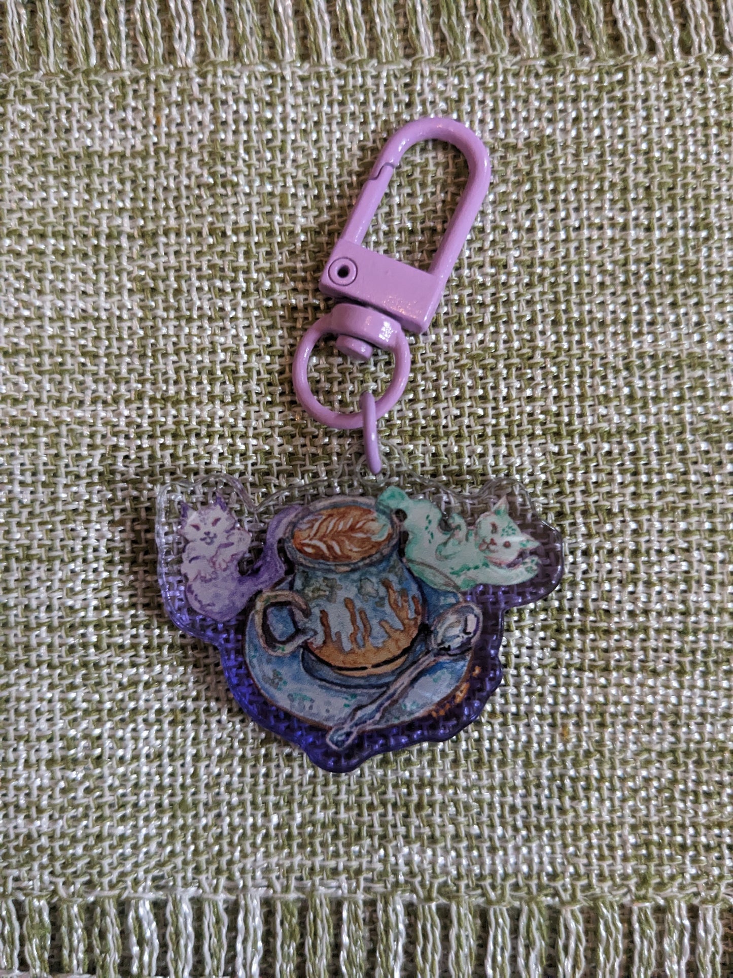Vanilla Latte Kitty Keycharm