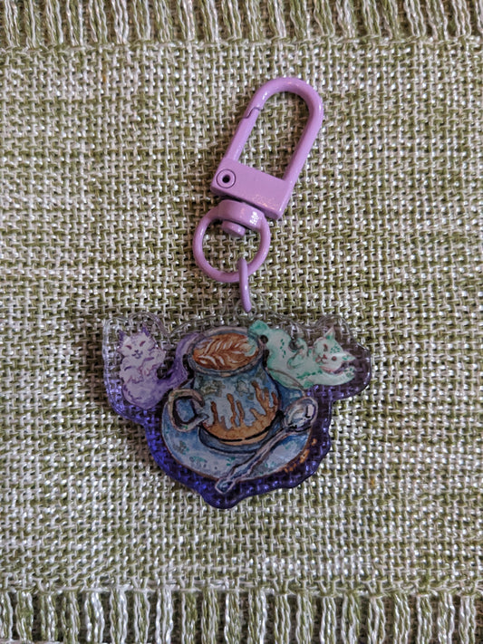 Vanilla Latte Kitty Keycharm