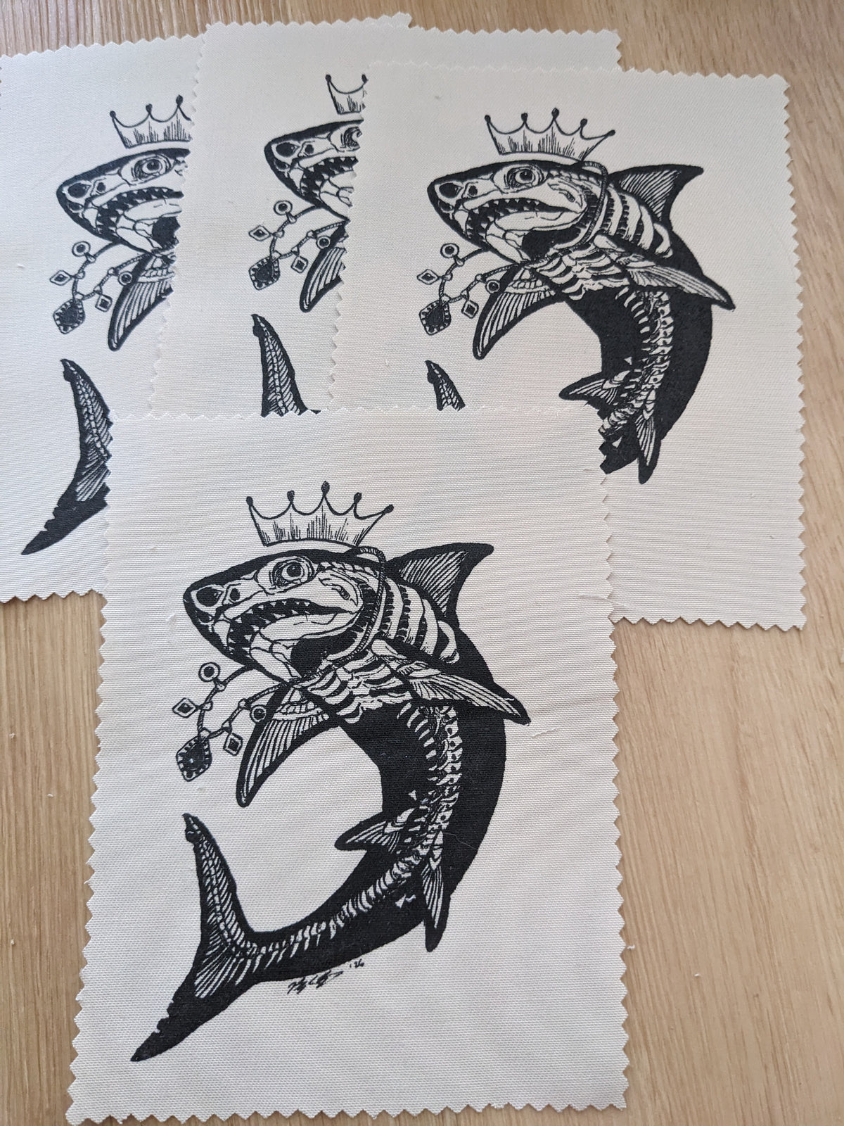 Shark Skeleton Fabric Patch