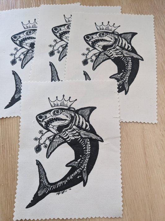 Shark Skeleton Fabric Patch