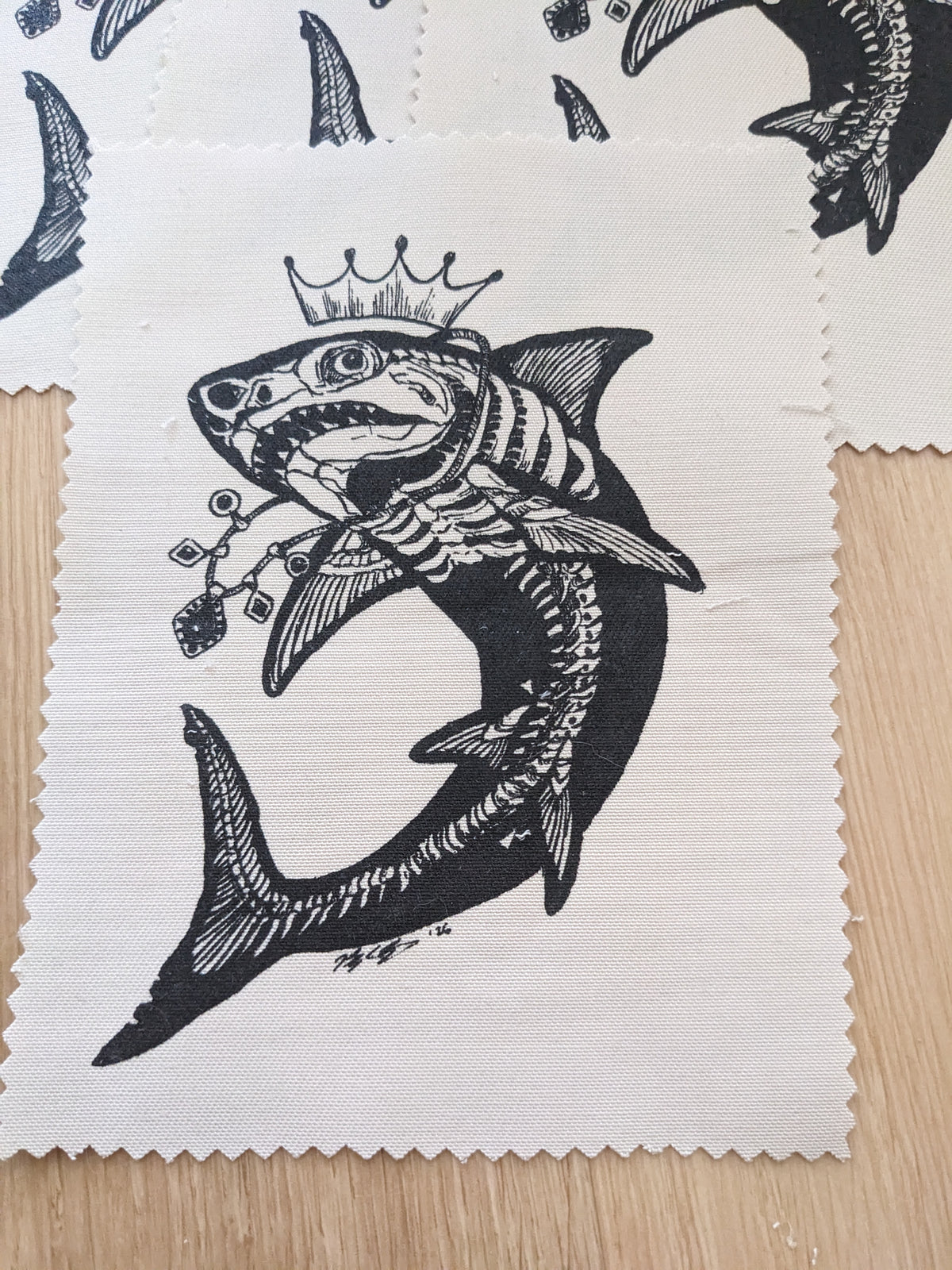 Shark Skeleton Fabric Patch