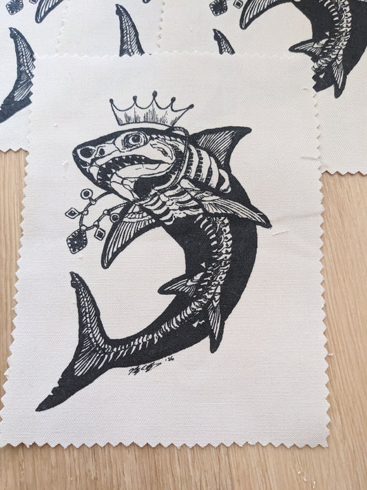 Shark Skeleton Fabric Patch