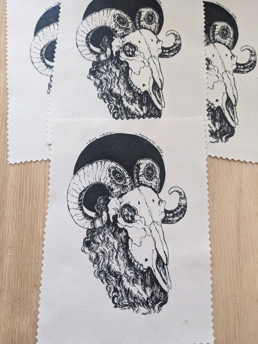 Ram Skull Fabric Patch