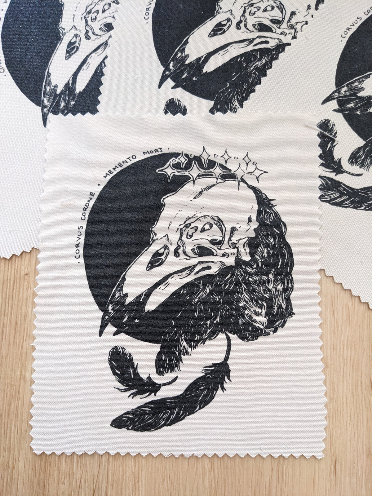 Crow Skull Fabric Patch