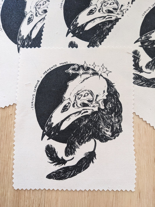 Crow Skull Fabric Patch