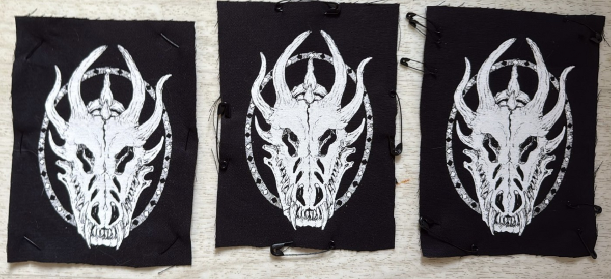 Dragon Skull A6 Fabric Patch