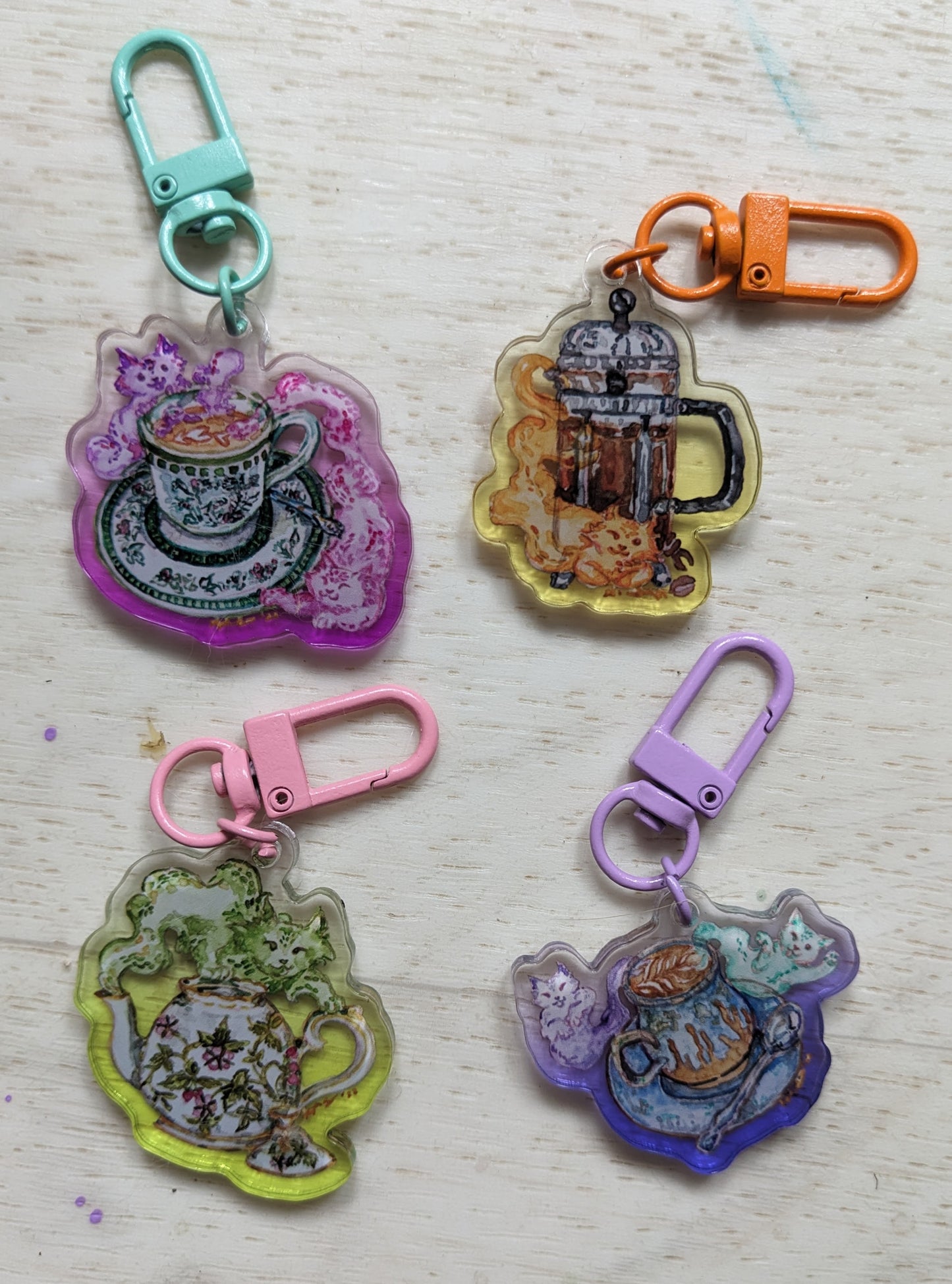 Earl Grey Kitty Keycharm
