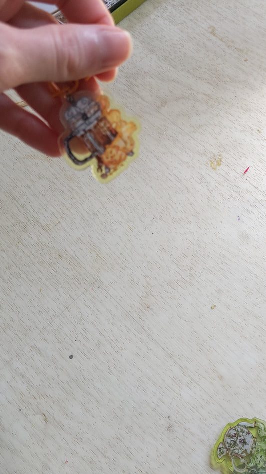 French Press Kitty Keycharm