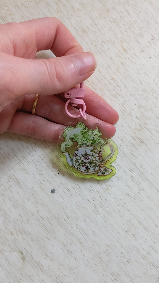 Earl Grey Kitty Keycharm