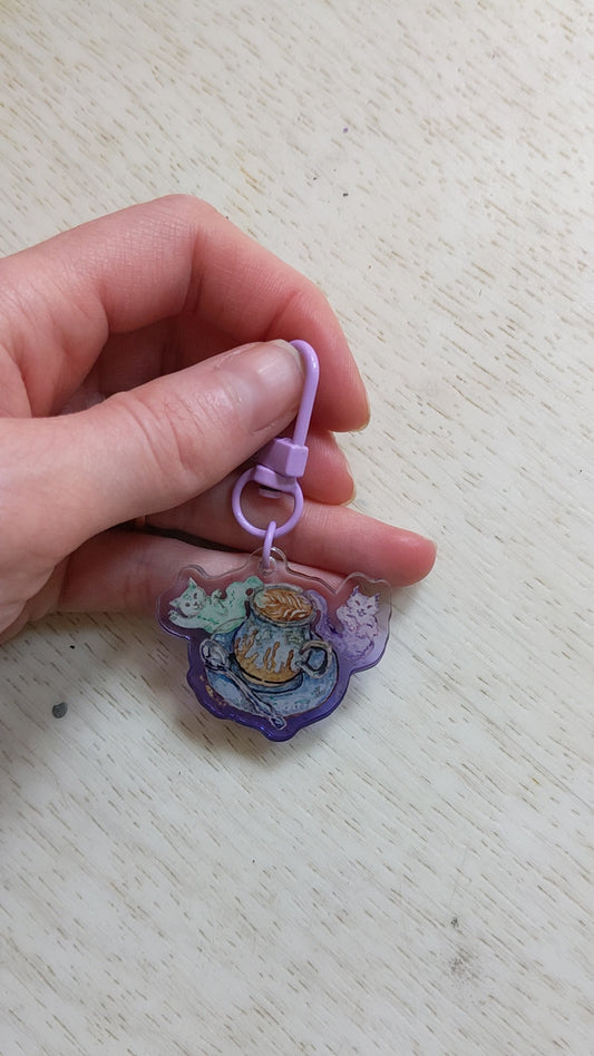 Vanilla Latte Kitty Keycharm
